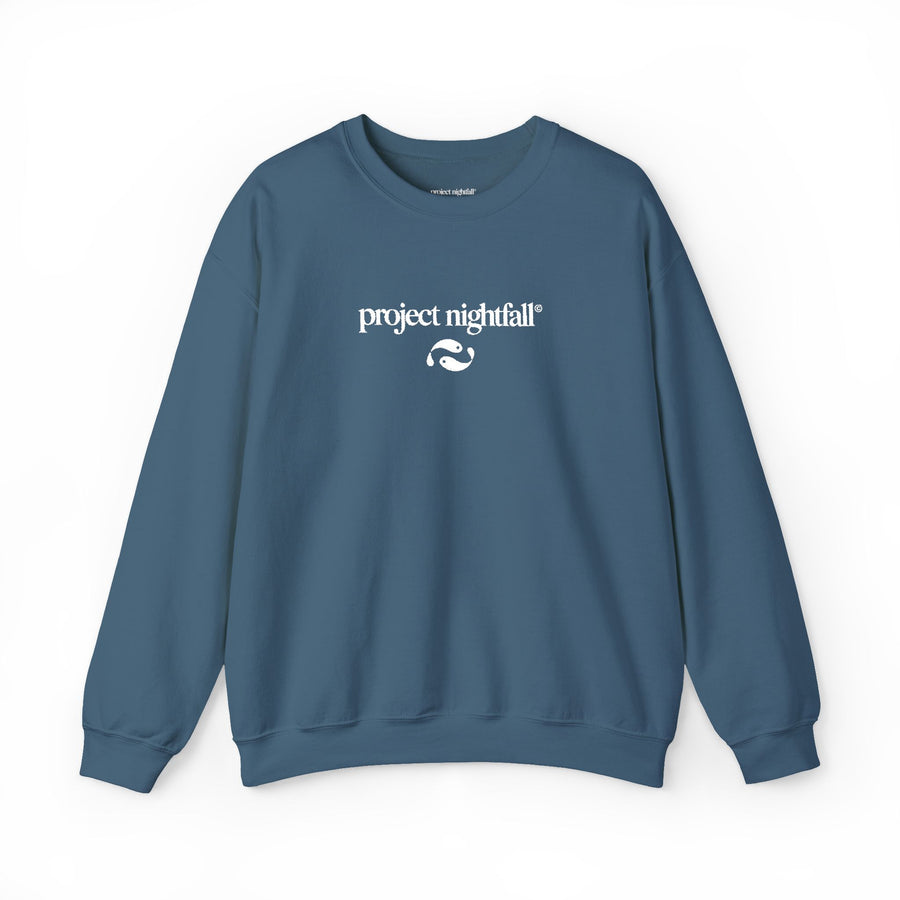 EMBROIDERED INDIGO SWEATSHIRT