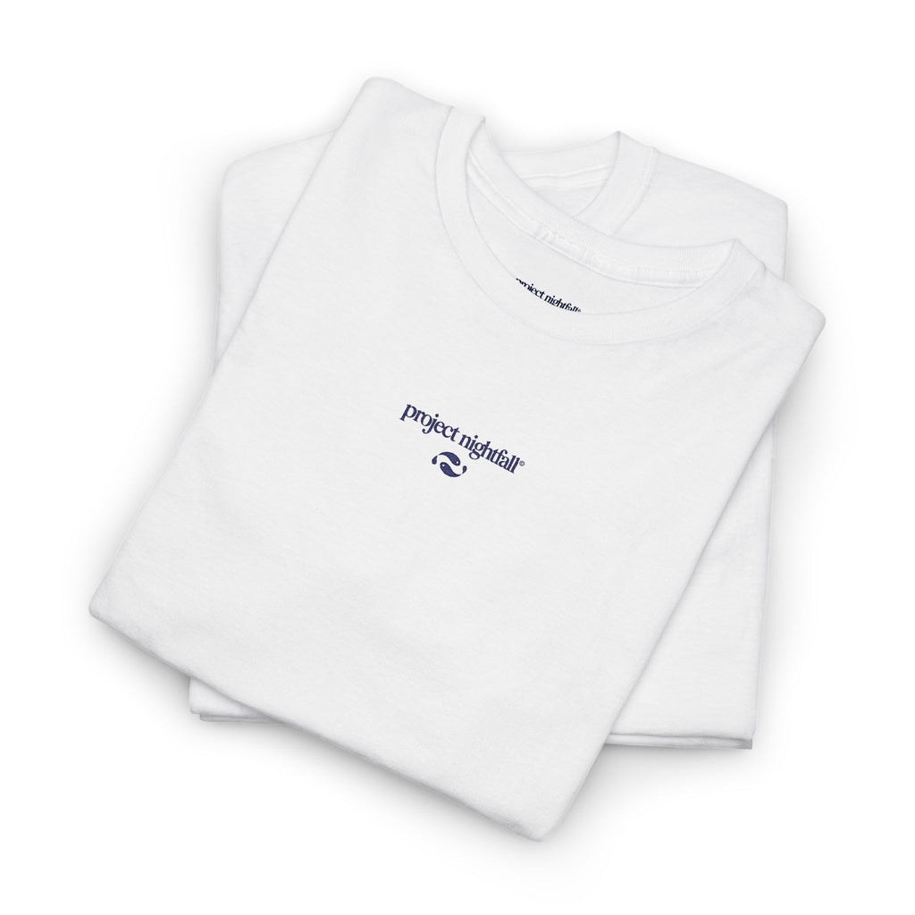 BLUE EMBROIDERED WHITE TSHIRT