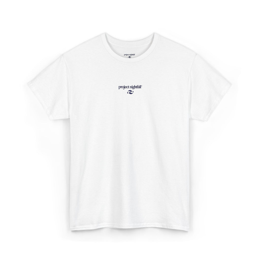 BLUE EMBROIDERED WHITE TSHIRT