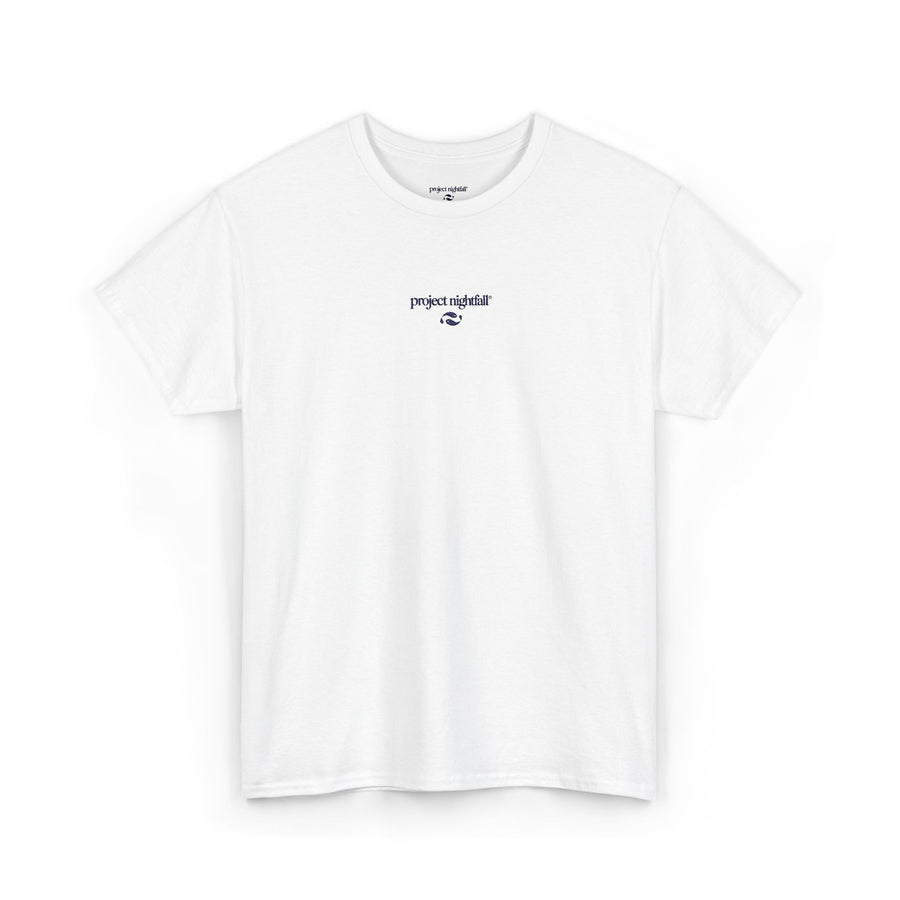 BLUE EMBROIDERED WHITE TSHIRT