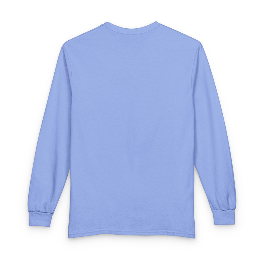 PRINTED SIDE CORAL BLUE LONG SLEEVE