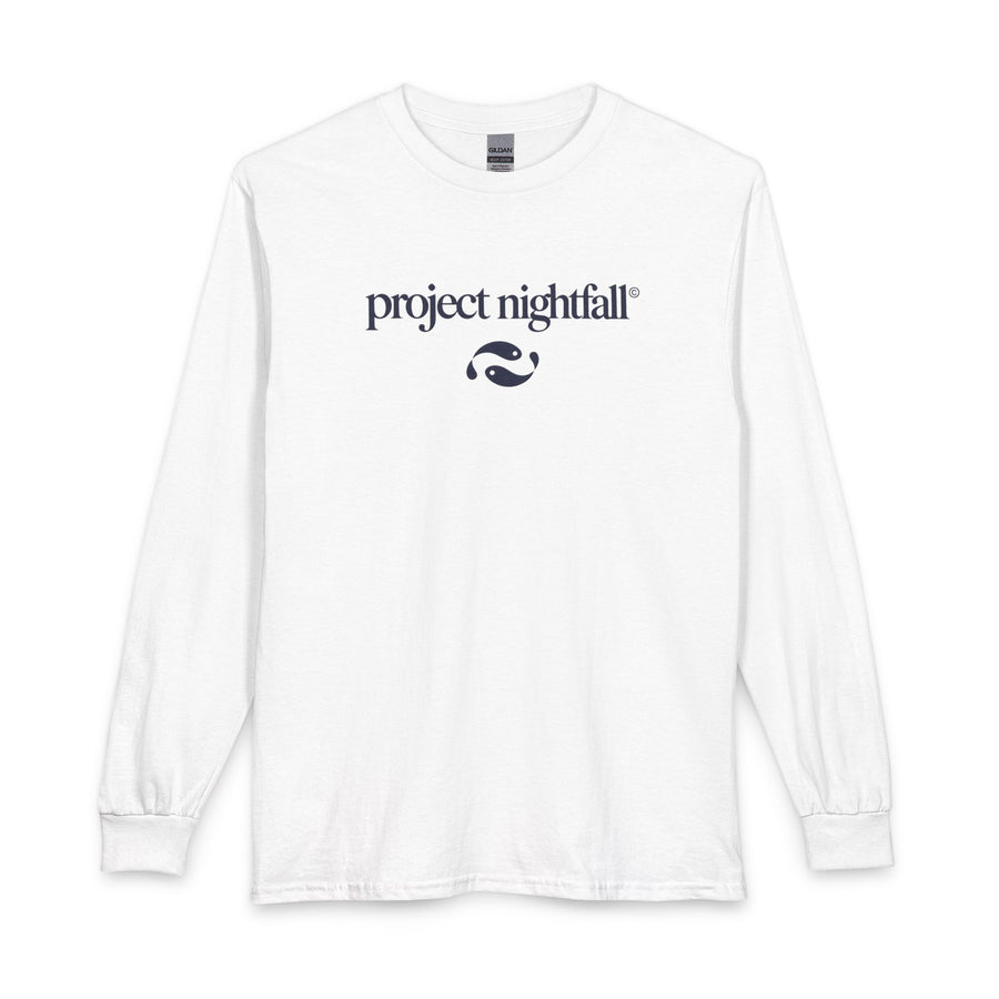 BLUE PRINTED WHITE LONG SLEEVE