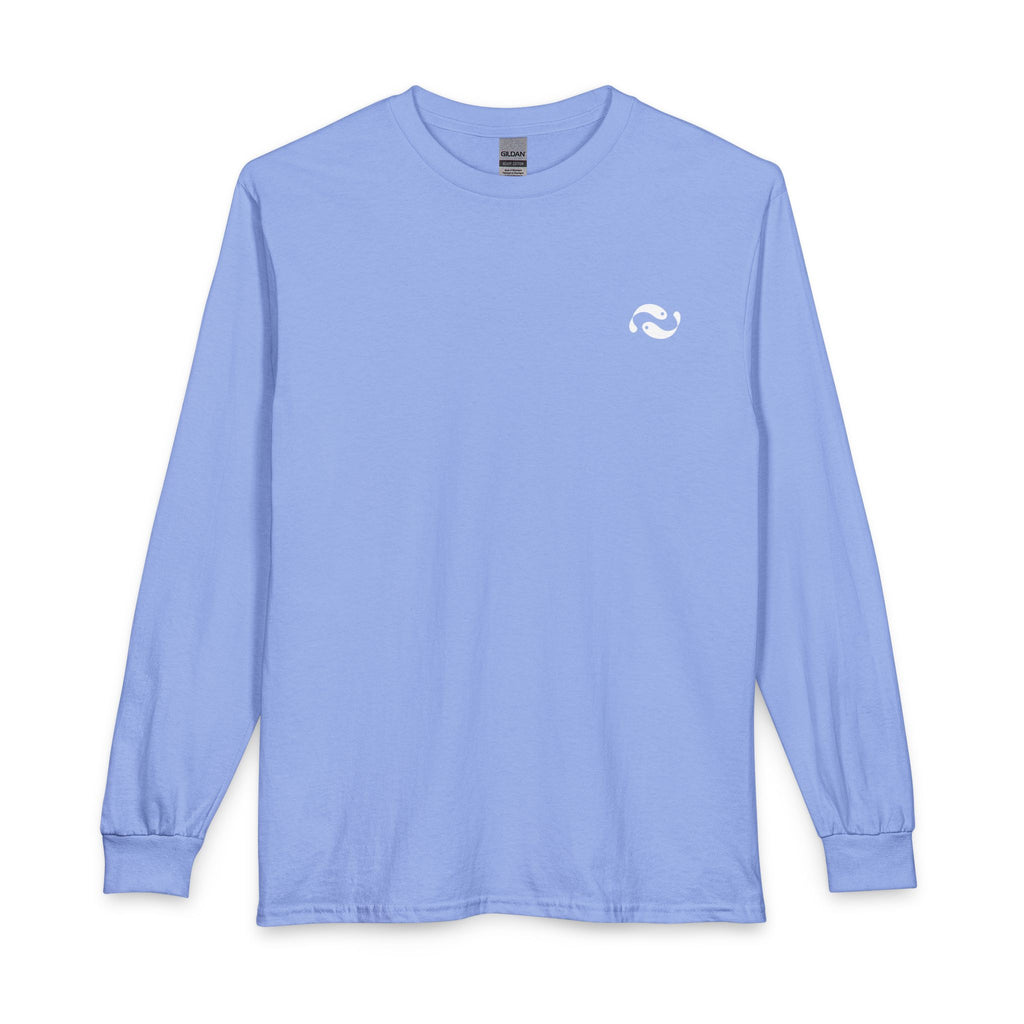 PRINTED SIDE CORAL BLUE LONG SLEEVE