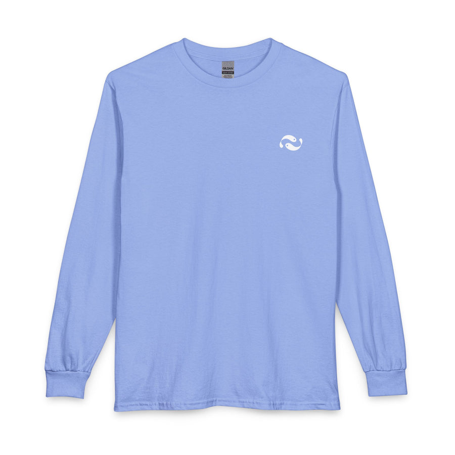PRINTED SIDE CORAL BLUE LONG SLEEVE